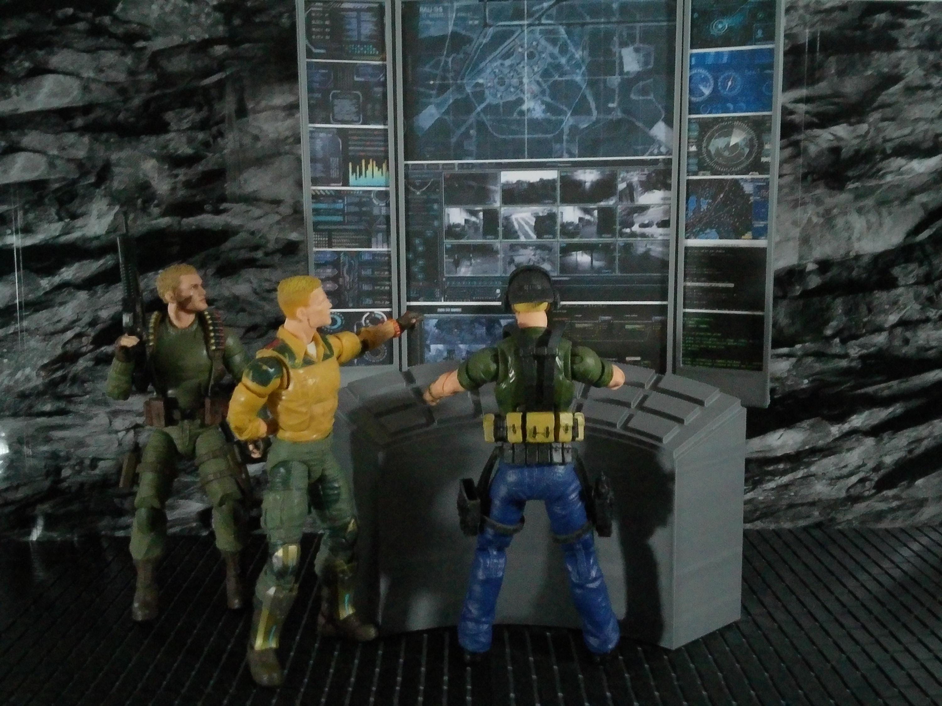 Hi Joe Computer Custom 1:12 HQ Computer Surveillance Diorama Prop for 6