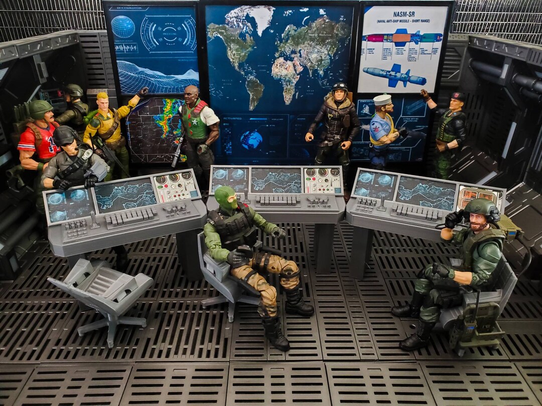Custom 1:12 Scale Mission Control Radar Briefing Room Diorama Prop ...