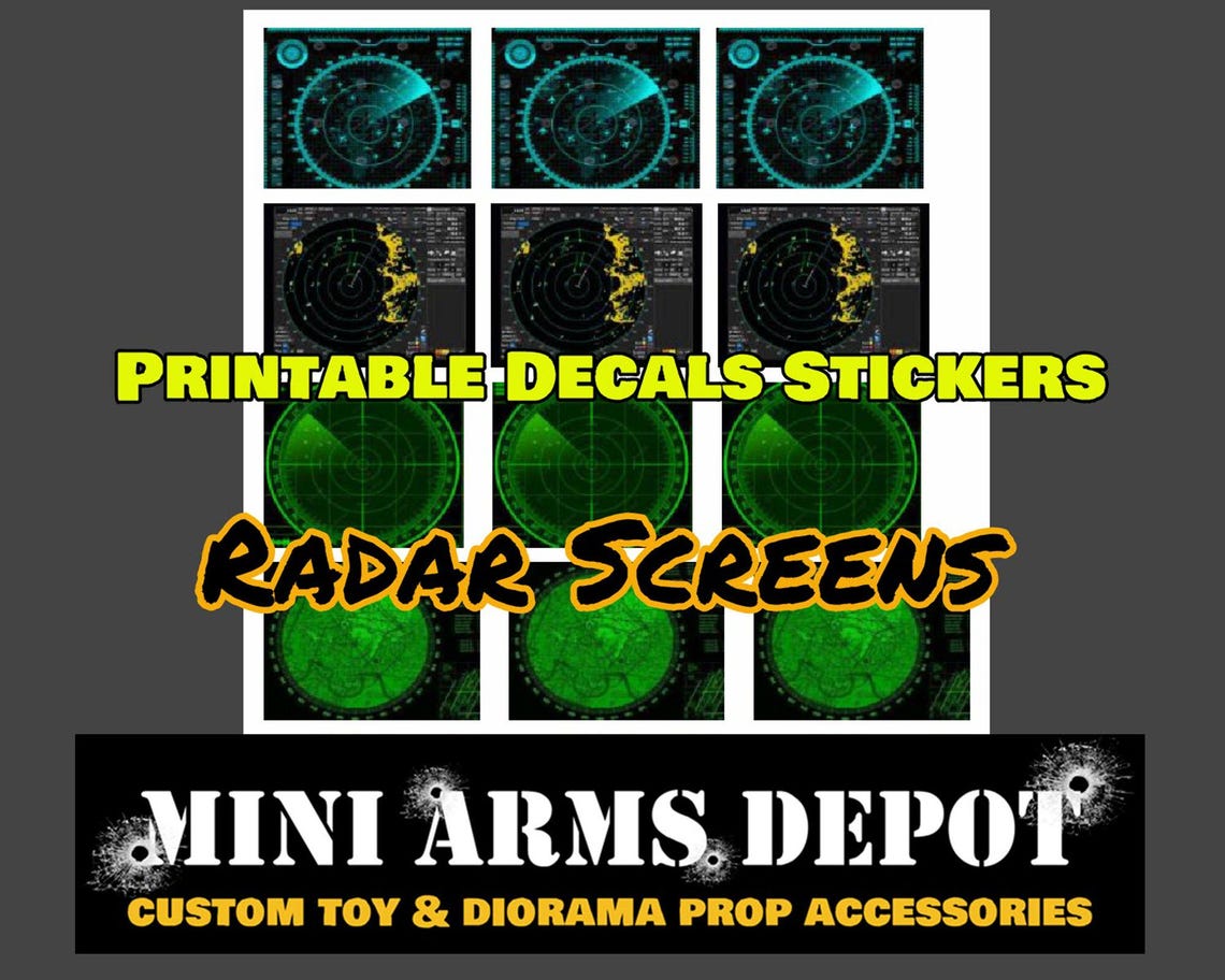 Custom 1:12 Scale Printable Radar Screen Monitors PDF Decal Stickers ...