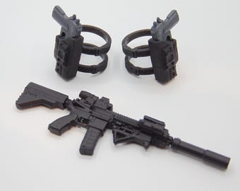 6インチアクションフィギュア用カスタム1/12スケールHK416ライフル
