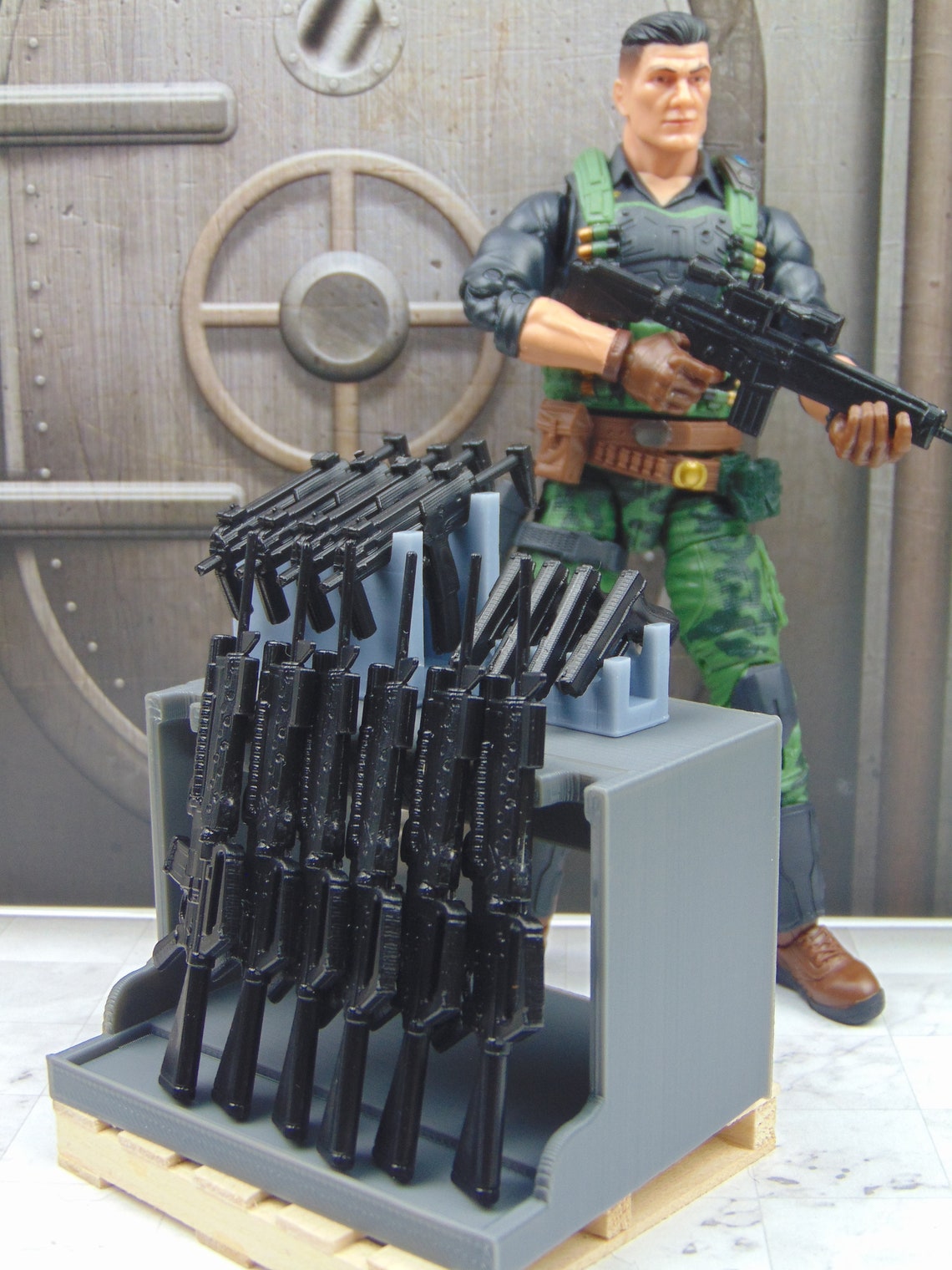 Prop Rackz 1:12 Scale 3D Printable Vertical Gun Racks Diorama Prop Accessory Set ...