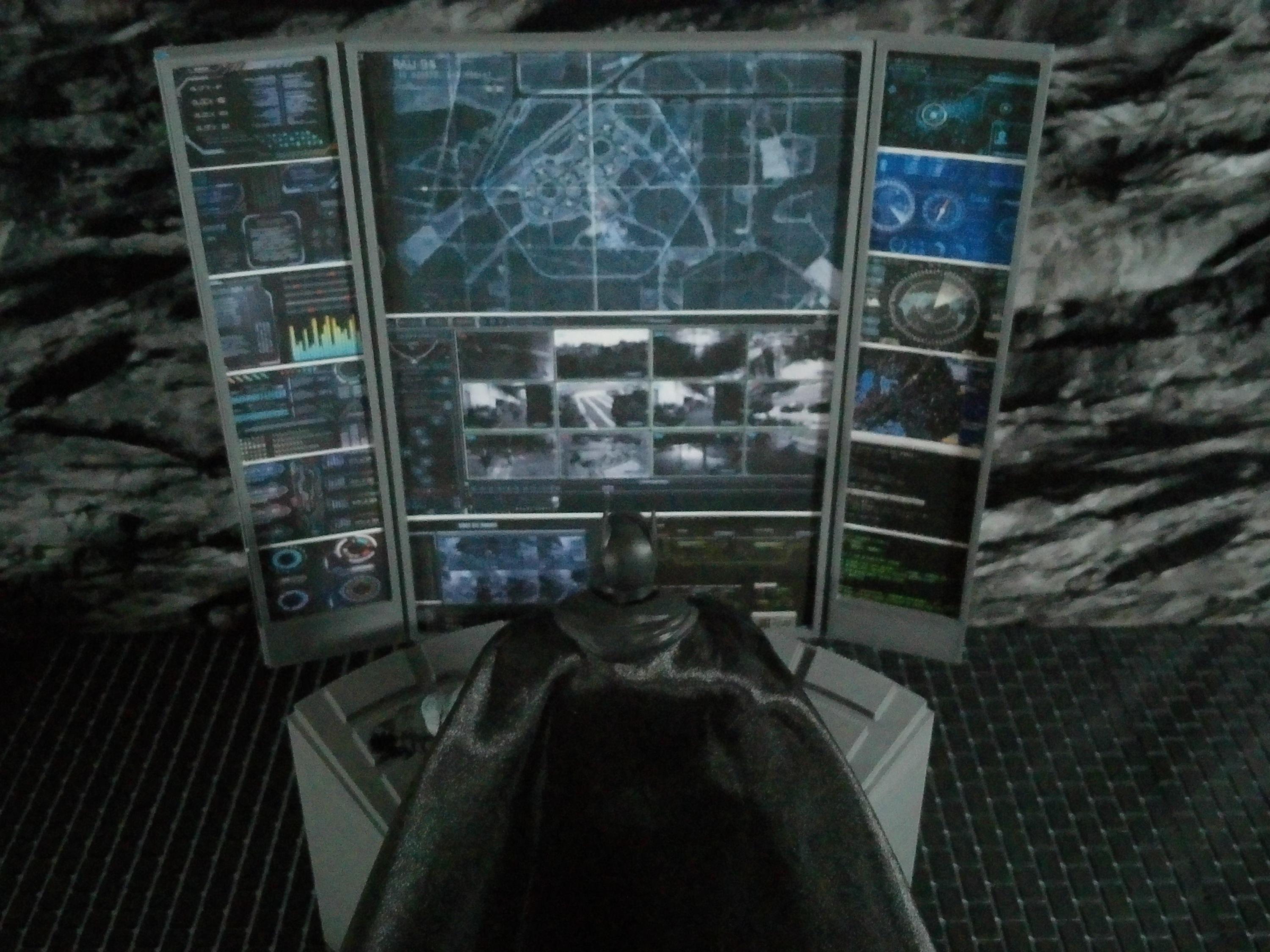 Batman Dolron Custom 1/10 Scale Jumbotron Batman Computer Diorama Prop for 7 ...