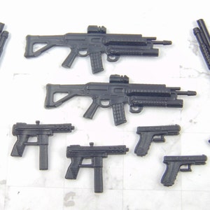Lote de 30 peças de pistola rifle, escala 1:12, blaster, armas, acessórios  para 6 polegadas, gi Joe, soldado, jogo, tv, filme, figura