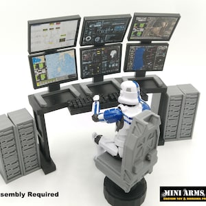 Kundenspezifische 1:18 Kommando-Zentrale Computer Station Set für 4"Kenner Hasbro Star Wars Figuren