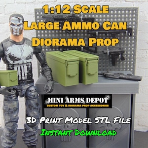 Custom 1:12 Scale Large Military Ammo Can Diorama Prop Accessory 3D Print file STL for 6 inch GI JOE Classified Marvel Legends Mezco figures