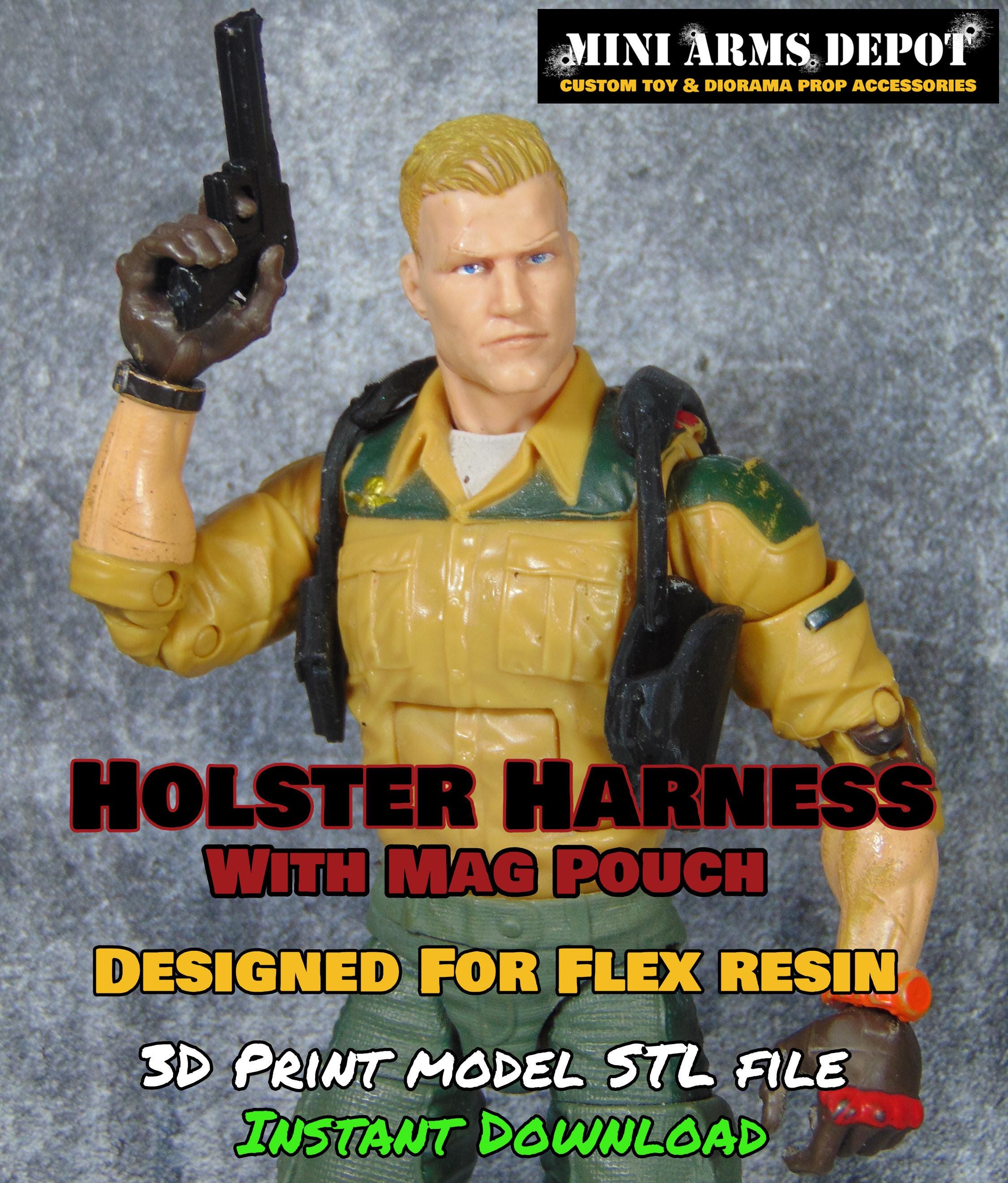 ミリタリーフィギュア カスタム カスタム 1:12 スケール タクティカルハーネス ホルスター付き