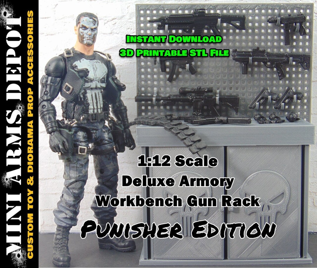 カスタム 1:12 パニッシャー エディション ワークベンチ ガン ラック