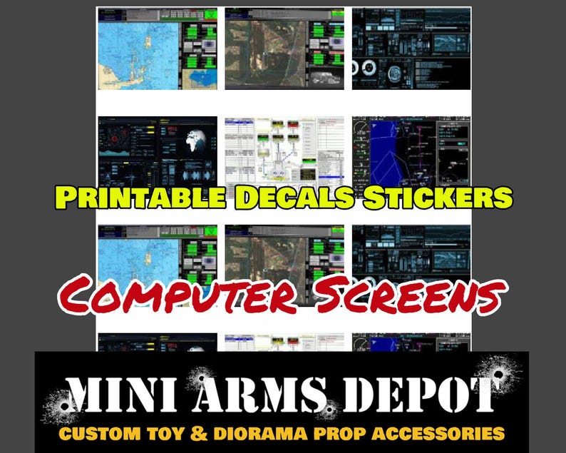Custom 1:12 Scale Printable Computer Monitor Screens Instant Download ...