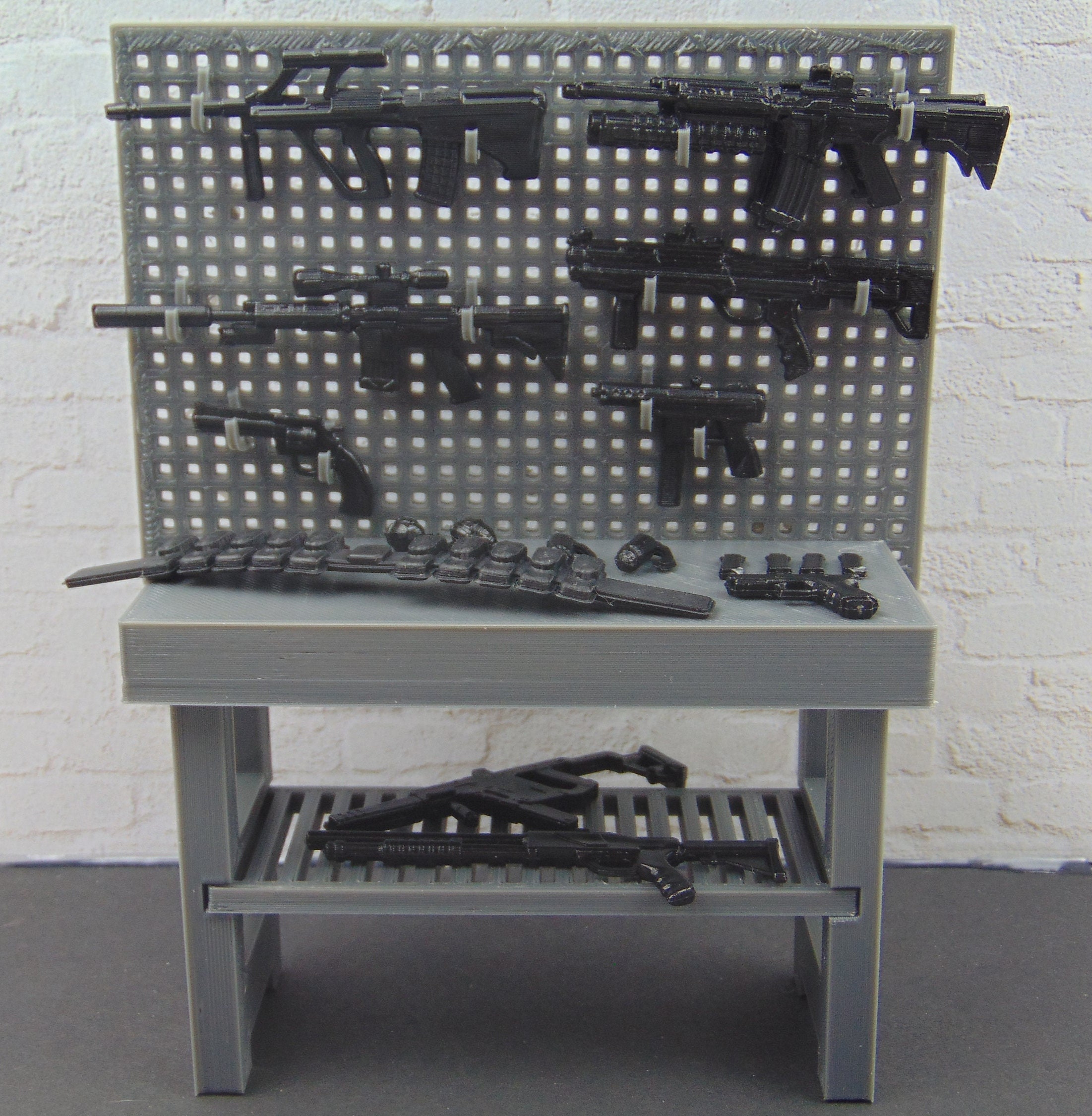 1/12 Scale Custom 3D Printed Miniature Gun Rack Workbench for 6-inch GI ...