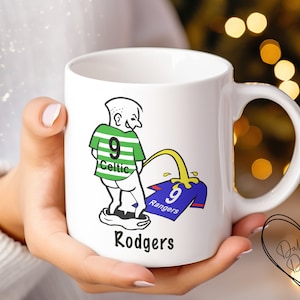 Personalised Celtic Rangers Pee Urinate Coffee, Tea, Mug Cup. Funny Rude Football Gift. ANYNAME