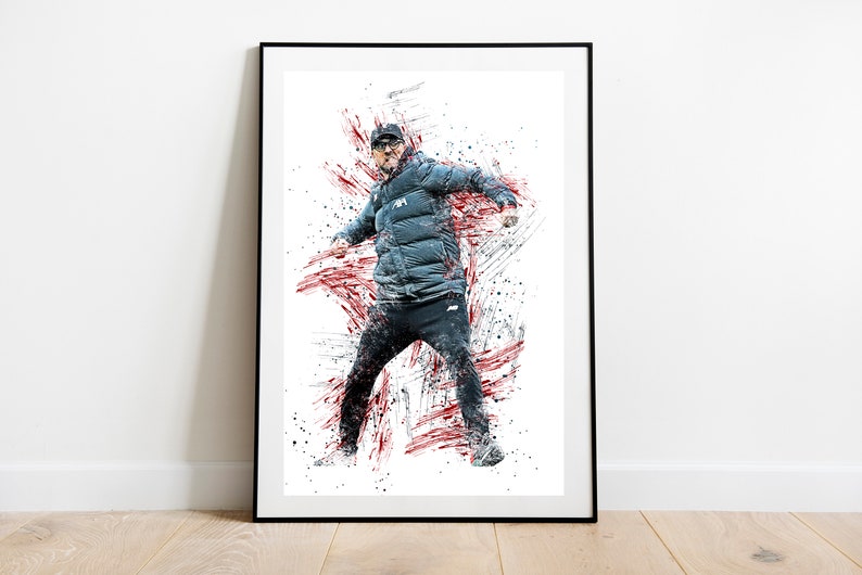 Jurgen Klopp Liverpool Football Manager Artistic Watercolour Print Wall Art Poster Gift. A4, A3, Birthday Dad Son image 1