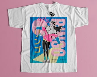 Anime-shirt uit de jaren 90, Japanse streetwear, harajuku-stijl