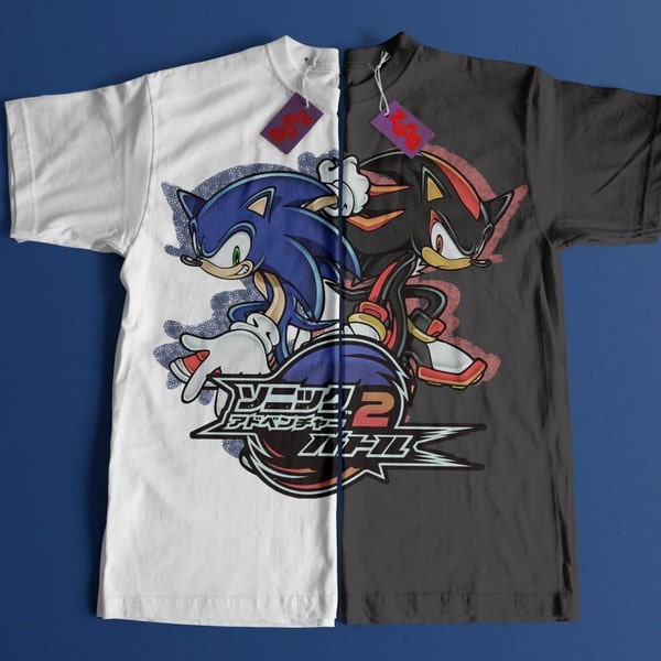 Japanisches Igel-Shirt, Sonic Adventure 2, Dreamcast Japanische Streetwear