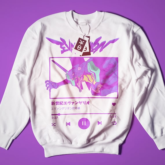 Vaporwave Evangelion Sweatshirt, Anime Sweatshirt, Japanese