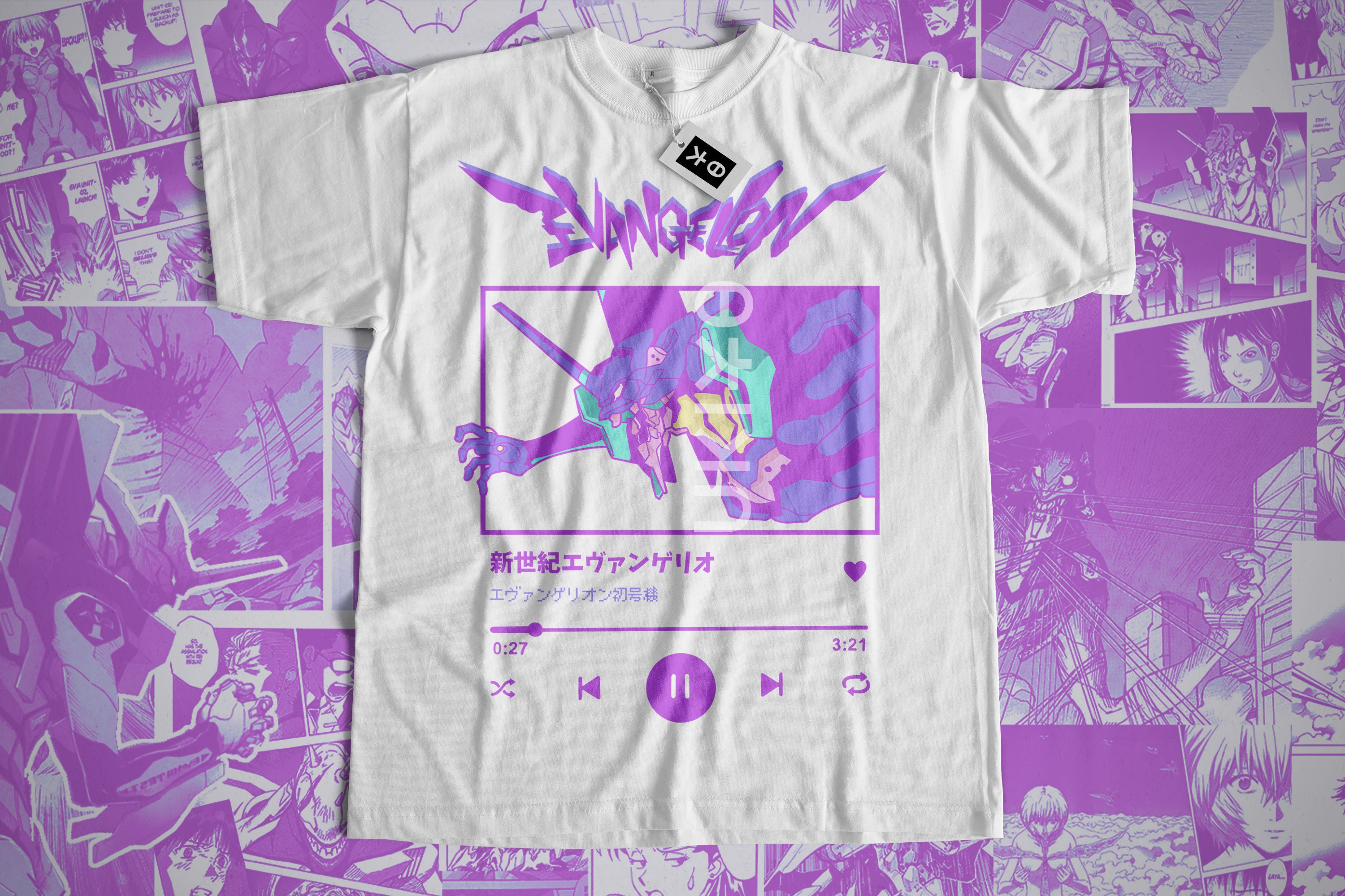 Vaporwave Evangelion Shirt, Anime Shirt, Japanese Streetwear