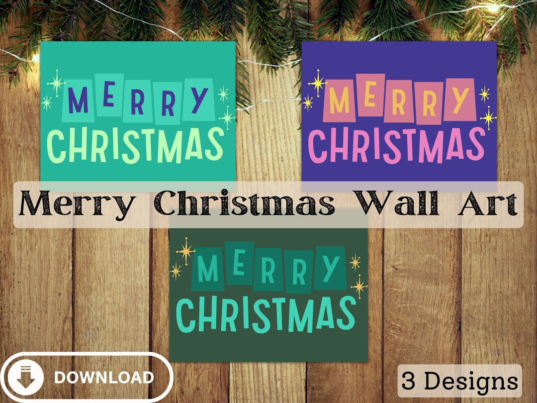 Printable Digital Download Christmas Holiday Wall Art Etsy