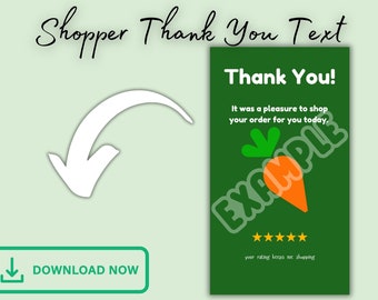 DESCARGA INSTANTE TABLA DE TEXTO Imagen de agradecimiento para el cliente, comprador, conductor de entrega, comprador de comestibles, apreciación del cliente, comestibles, concierto
