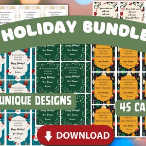 PRINTABLE Holiday Christmas Bundle Thank You Card for Customer, Shopper, Delivery Driver, Grocery Shopper, Grocery Service, Gig