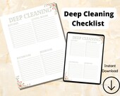 Deep Cleaning Checklist BLANK printable minimalist design write on
