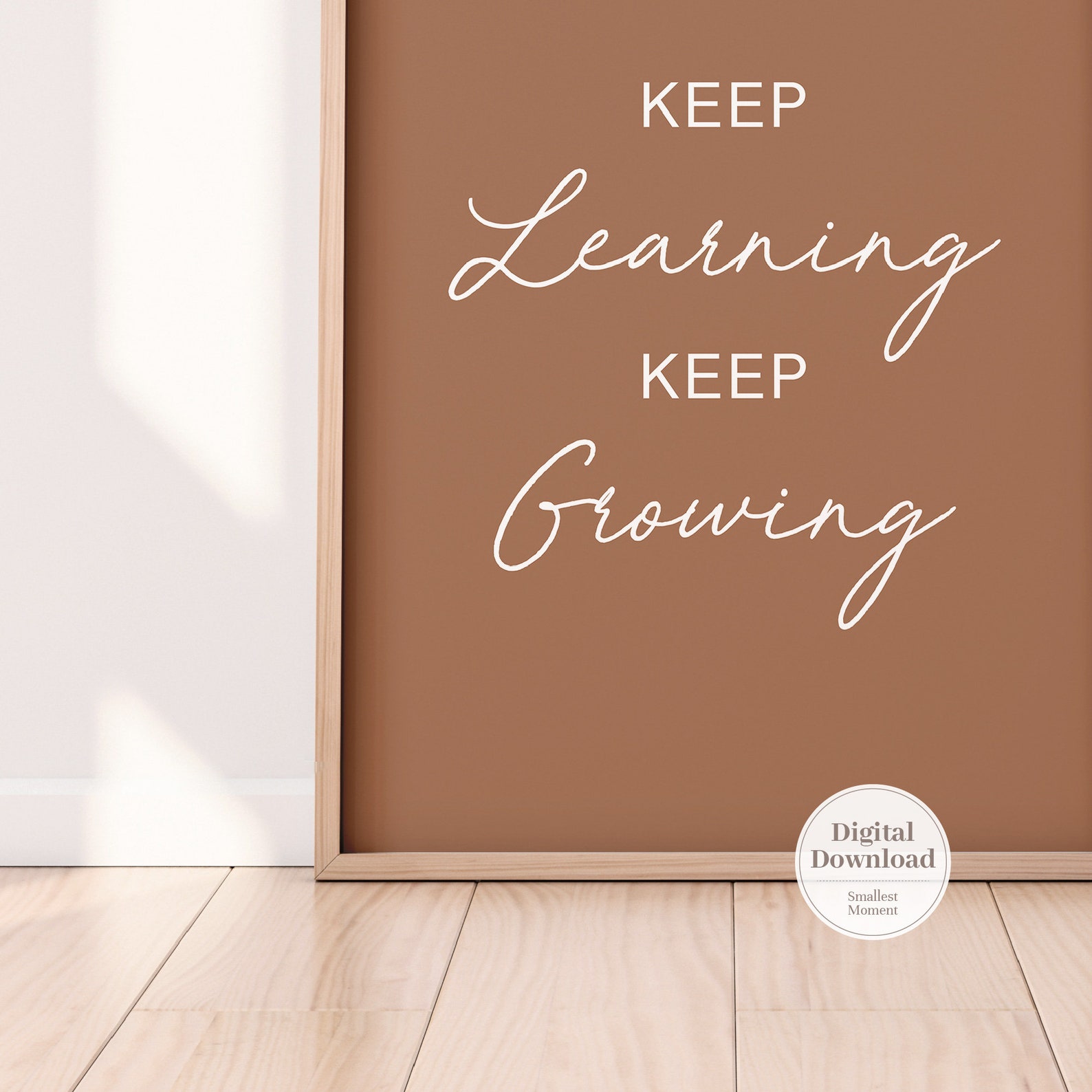 Affirmations Wall Art Keep Learning Keep Growing Wall Art Etsy