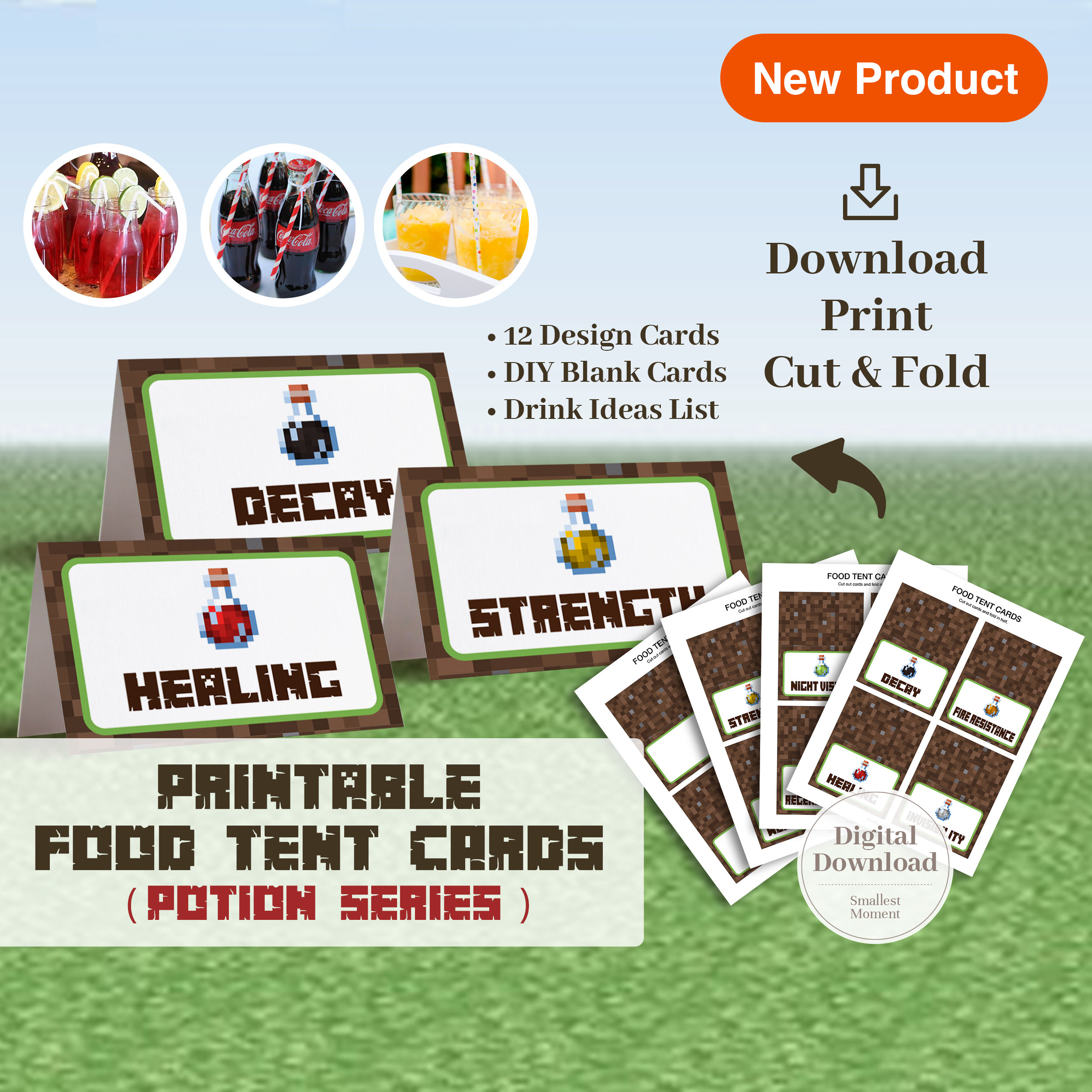 Potion Label Tent Cards