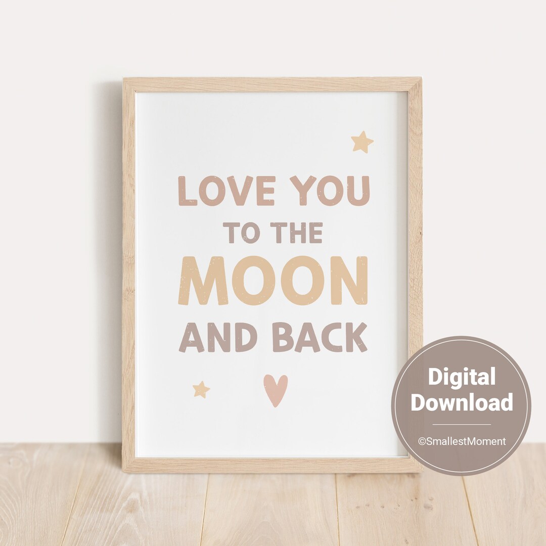 Ich Liebe Dich Bis Zum Mond Und Zurück Bedeutung Ich liebe dich bis zum Mond und zurück, Affirmations-Wandkunst für