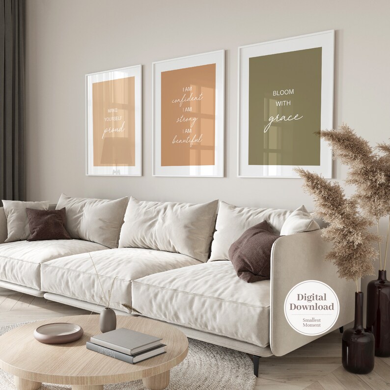 Motivational Quotes Art Prints: Home Office Decor Set of 3 (digital ...