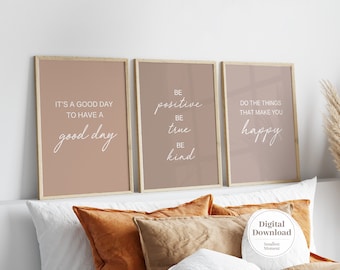 Set of 3 Motivational Quote Prints: Affirmations Fall Wall Art (Digital Download)