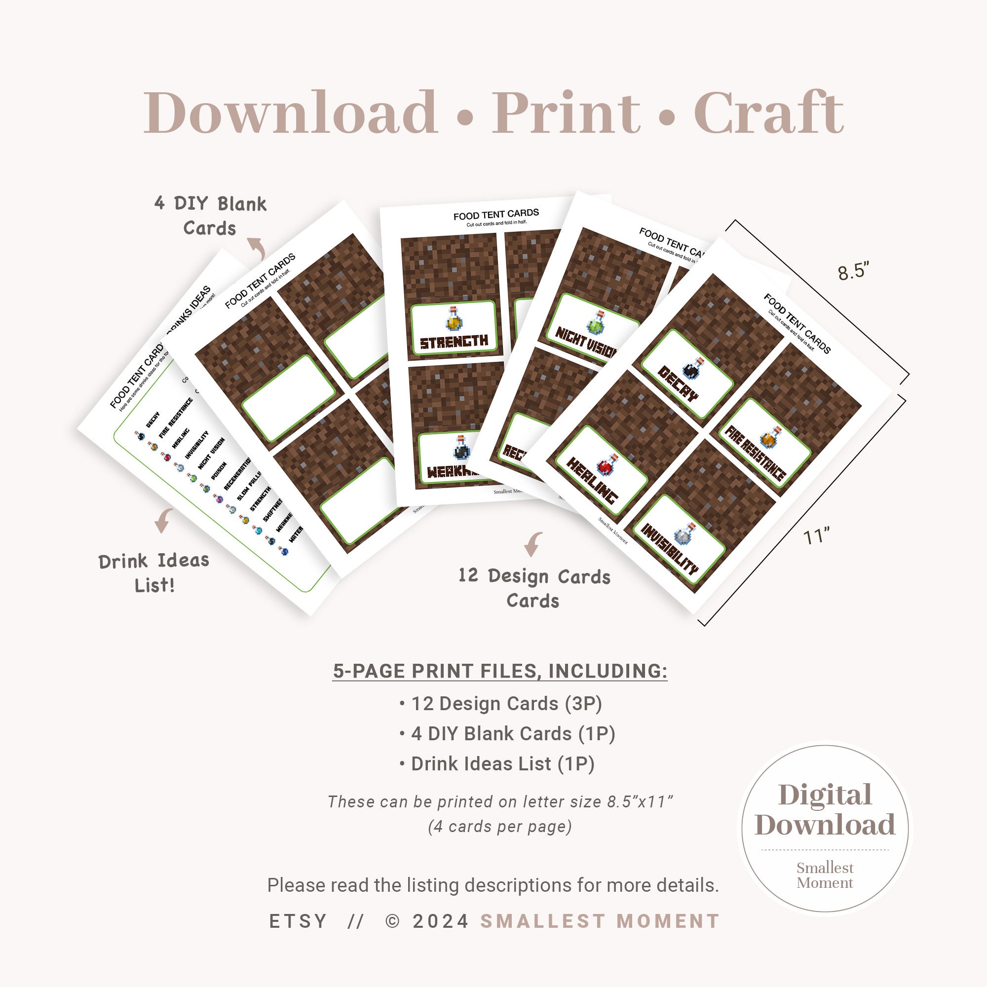 Potion Label Tent Cards
