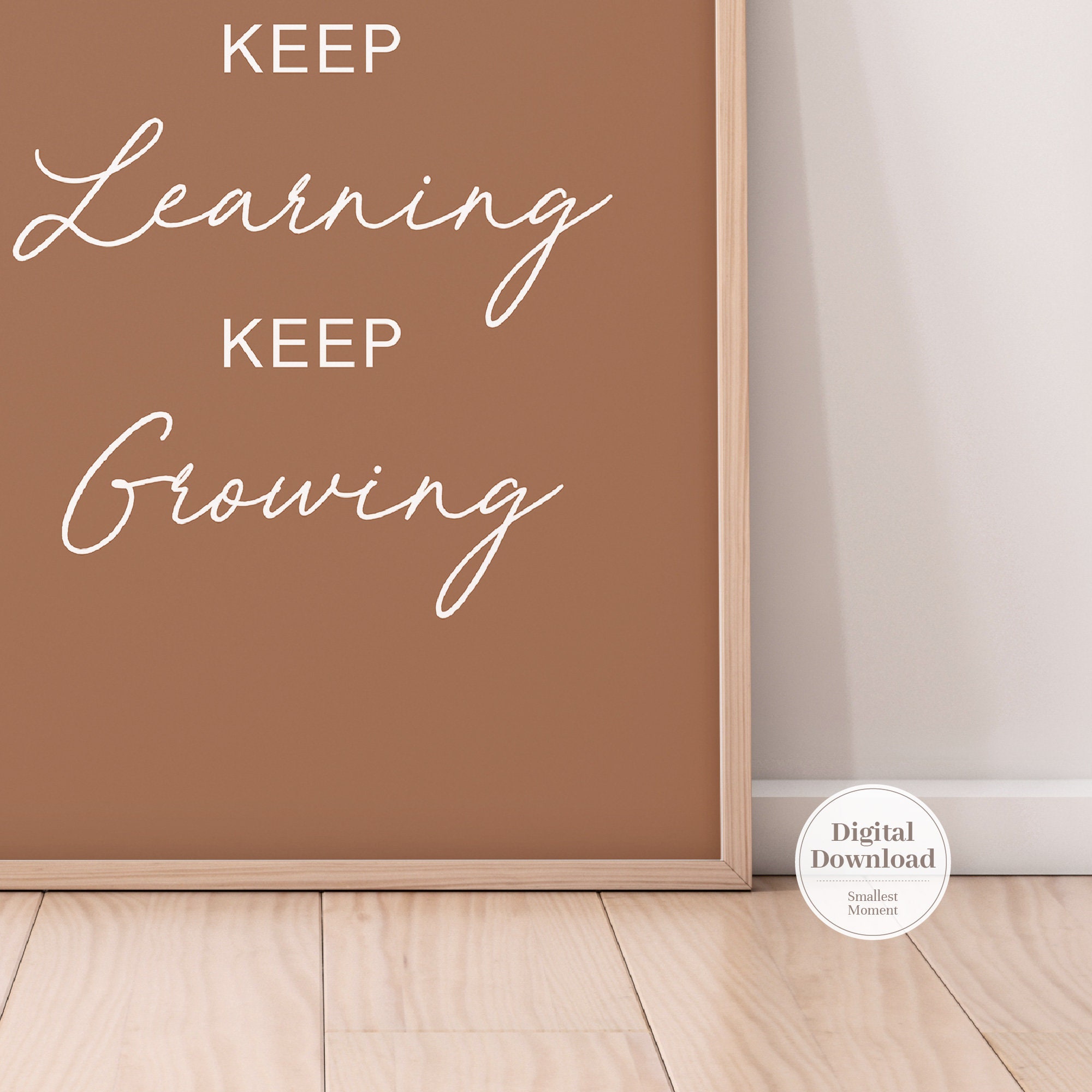 Affirmations Wall Art Keep Learning Keep Growing Wall Art Etsy
