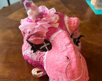 Pink Birthday Themed Dinomask Fursuit Head
