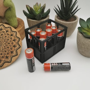 Stackable battery box for AA and AAA batteries, battery holder, battery organizer, storage box