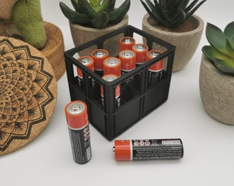 Stapelbare batterijdoos voor AA- en AAA-batterijen | Batterijhouder | Batterij-organizer | Opbergdoos | Opbergdoos