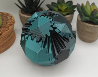 Gear Rhombo - diamond-shaped gear ball | Desk toy | Desktop toy | Gear fidget | Gear ball | Gear sphere