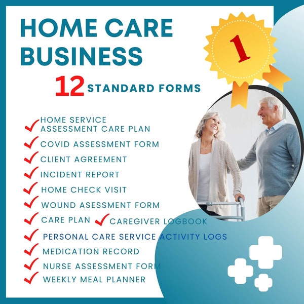 Home Care Business 12 Standard Forms Template, Caregiver Business Templates, Home Visit Form, Home Care Operating Files