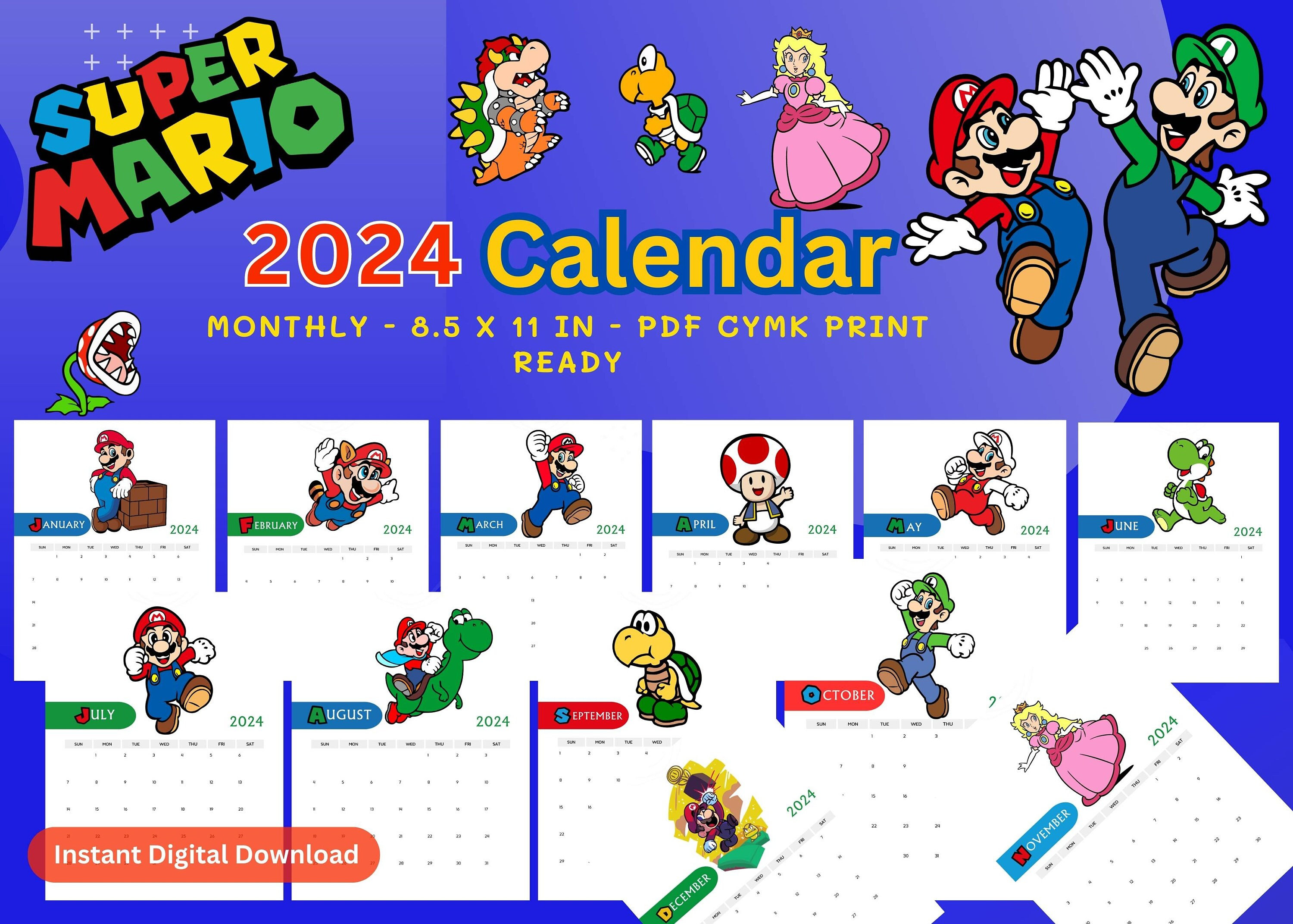 mario-bros-2024-calendar-monthly-plus-yearly-printable-desktop-wall-calendar-for-2024-plus