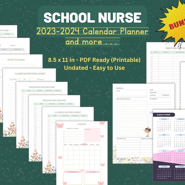 School Nurse Record Etsy