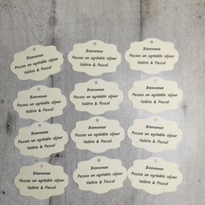 Etiquette papier perforée personnalisée pour ballottins à dragées pour baptême, mariage, communion, cérémonie image 8