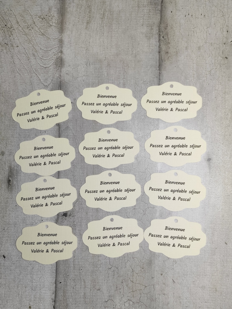 Etiquette papier perforée personnalisée pour ballottins à dragées pour baptême, mariage, communion, cérémonie image 8