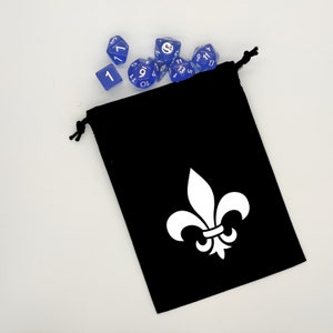 Saco de dados plano, bolsa deslizante dupla, padrão Flor de Lis - logotipo Sisters of Battle (SOB)