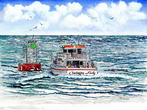 The Captain's Lady Headboat Heading to Sea, Bowers Beach Delaware