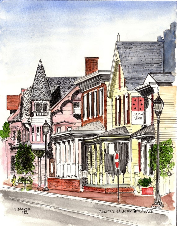 View Down Front Street, Milford, Delaware
