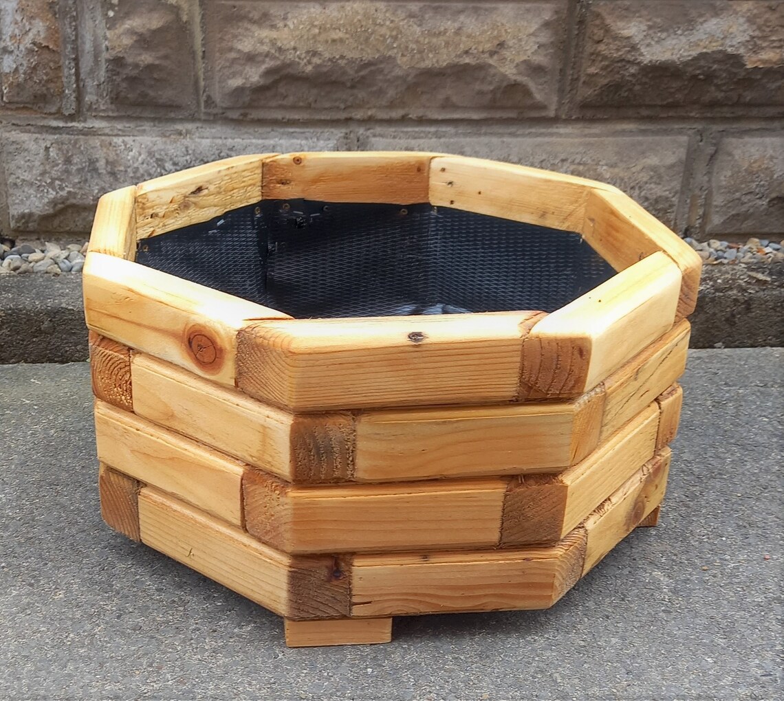 Large Octagonal Recycled Wood Planter (can Be Tailor-made Size to Suit ...