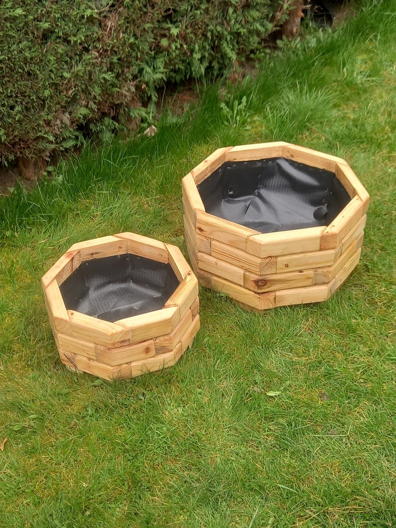 Large Octagonal Recycled Wood Planter (can Be Tailor-made Size to Suit ...