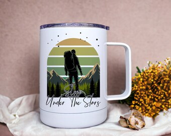 Funny Camping Mug 11oz Nature Lover Camper Mug Sleep Under The Stars Design Coffee Camping Adventure Gift Perfect for Outdoor Enthusiasts