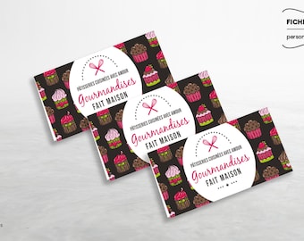 Label sachets biscuits, cookies - Template Editable