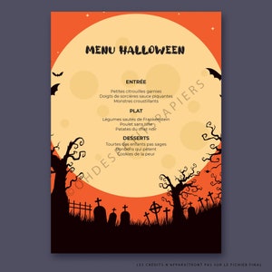 Halloween Menu PDF EDITABLE image 2