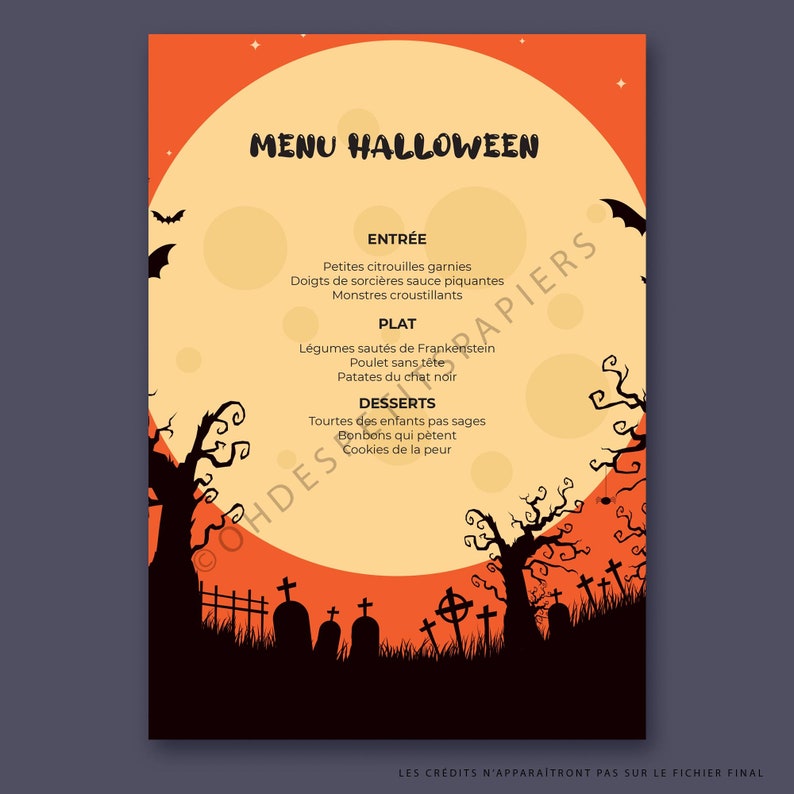 Halloween Menu PDF EDITABLE image 2