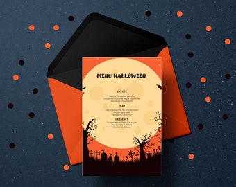 Halloween Menu PDF EDITABLE