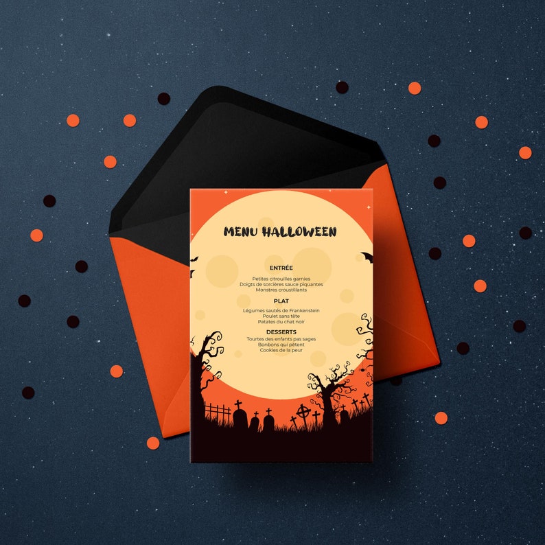 Halloween Menu PDF EDITABLE image 1